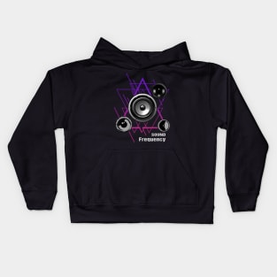 Techno EDM Sound Frequency Speaker Kids Hoodie